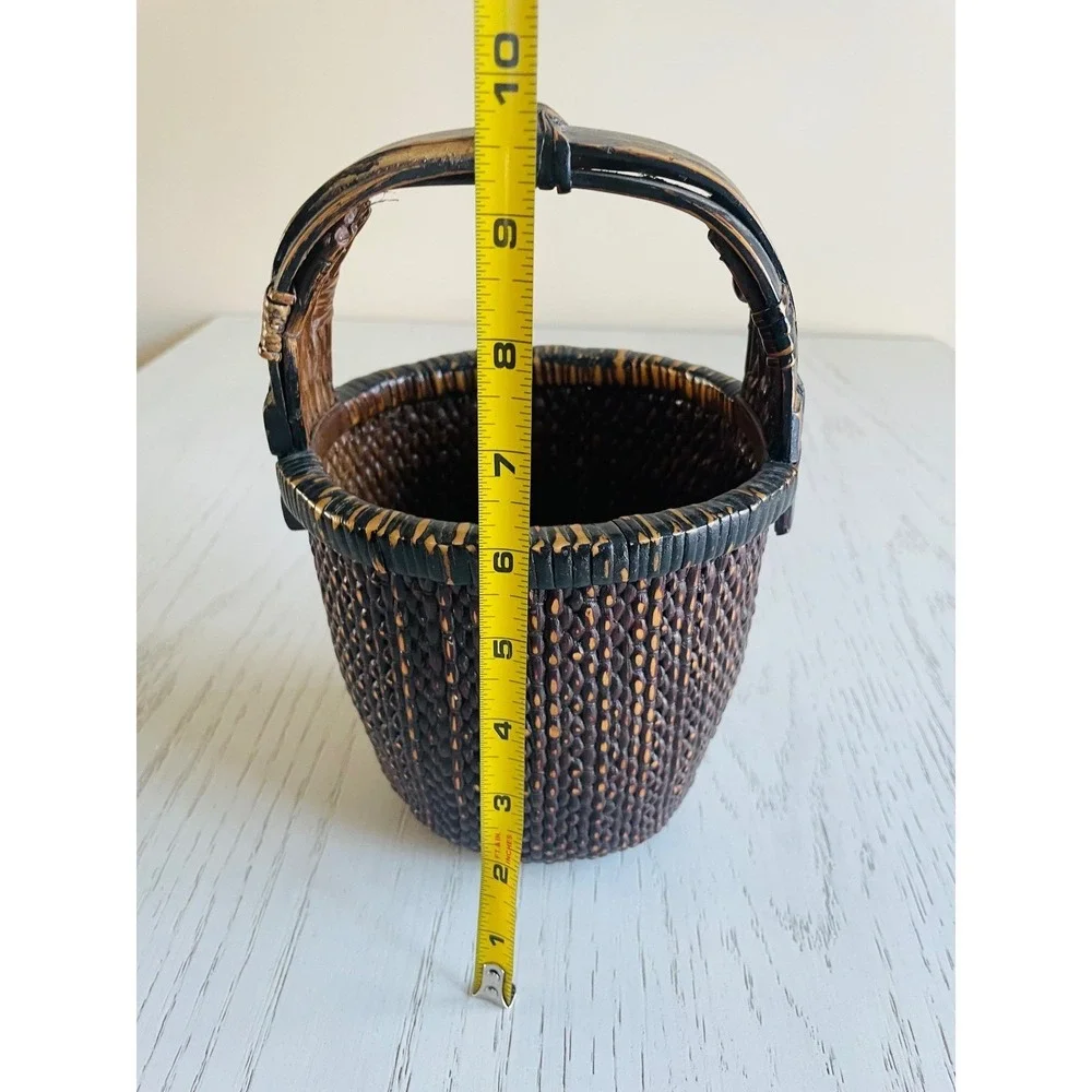 Antique Hand‎ Woven Chinese Rice Gathering Basket